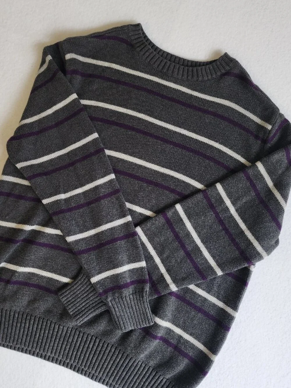 St. John's Bay Men's Striped Cotton Crewneck Sweater